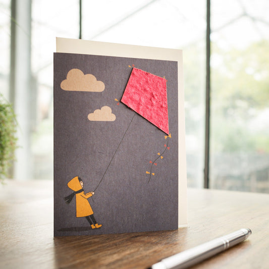 Grußkarte "Drachen im Wind"