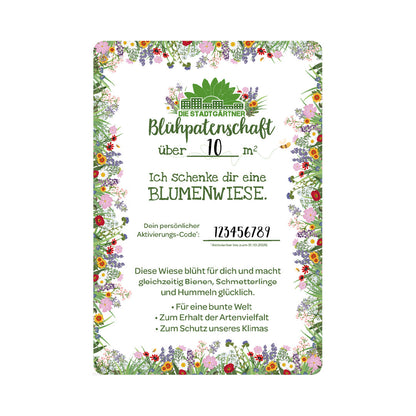 Patenschaft für 10 m² Blumenwiese zum Ausdrucken