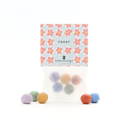 5 Blumenmurmeln im Tütchen "Yay"