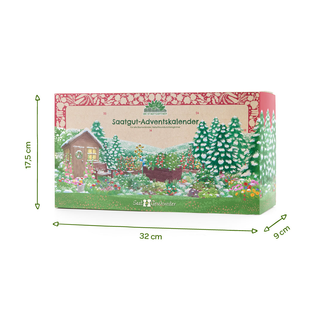 Saatgut-Adventskalender mit Türchen