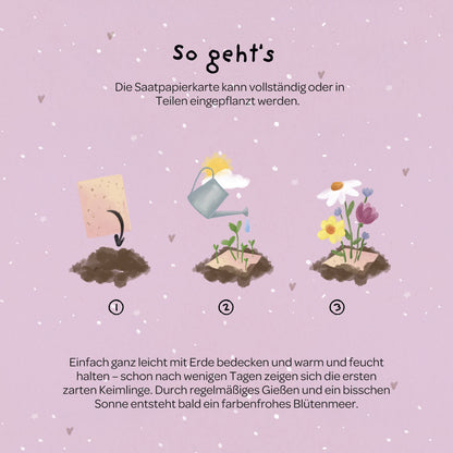 Grußkarte - Blumenstrauß zum Selberpflanzen