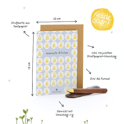 Grußkarte - Namaste Bitches