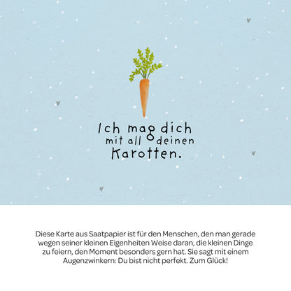 Grußkarte - Ich mag dich mit all deinen Karotten
