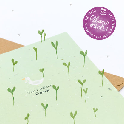 Grußkarte - Gans lieben Dank