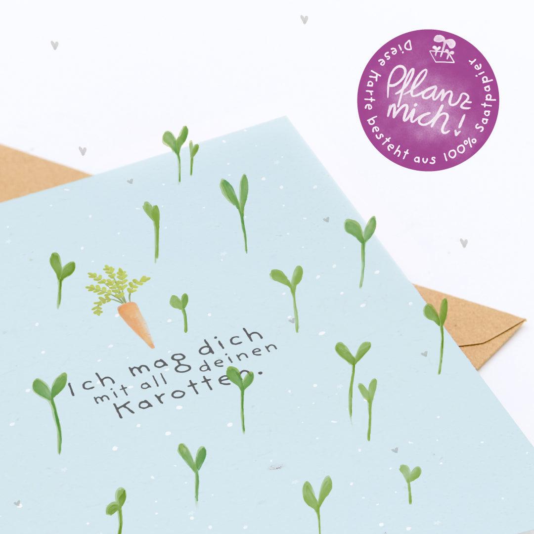 Grußkarte - Ich mag dich mit all deinen Karotten