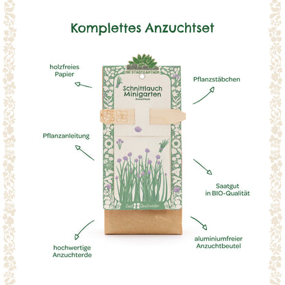 Anzuchtset – Minigarten BIO-Schnittlauch