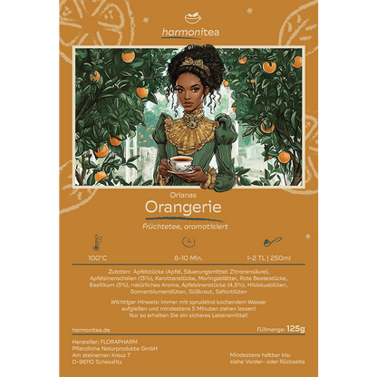 Orianas Orangerie, Tee mit Apfelsine-Basilikum