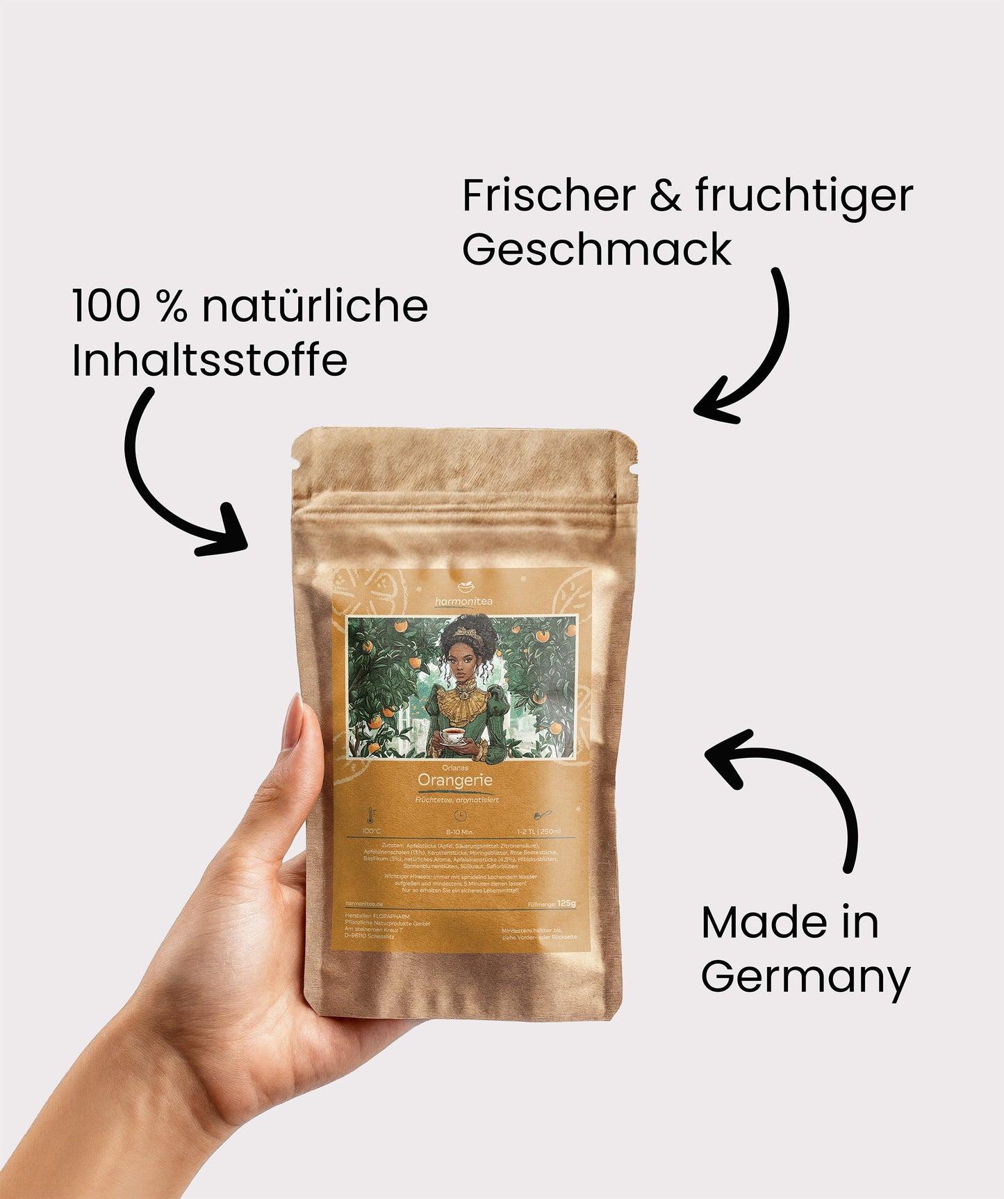 Orianas Orangerie, Tee mit Apfelsine-Basilikum