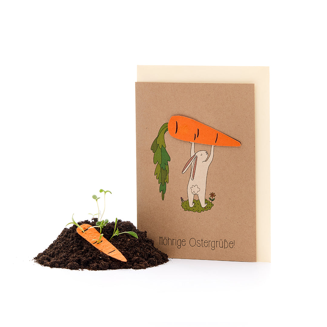 Osterkarte "Möhrige Grüße"