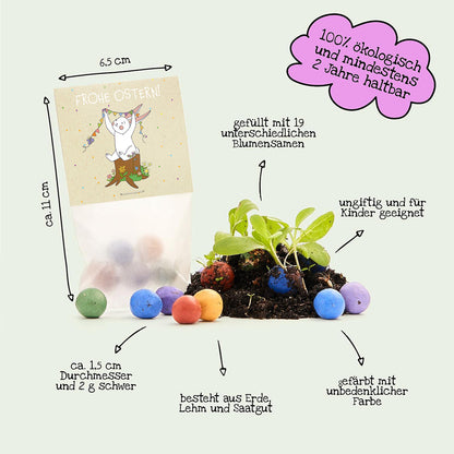10x5 Blumenmurmeln im Tütchen "Osterhase"