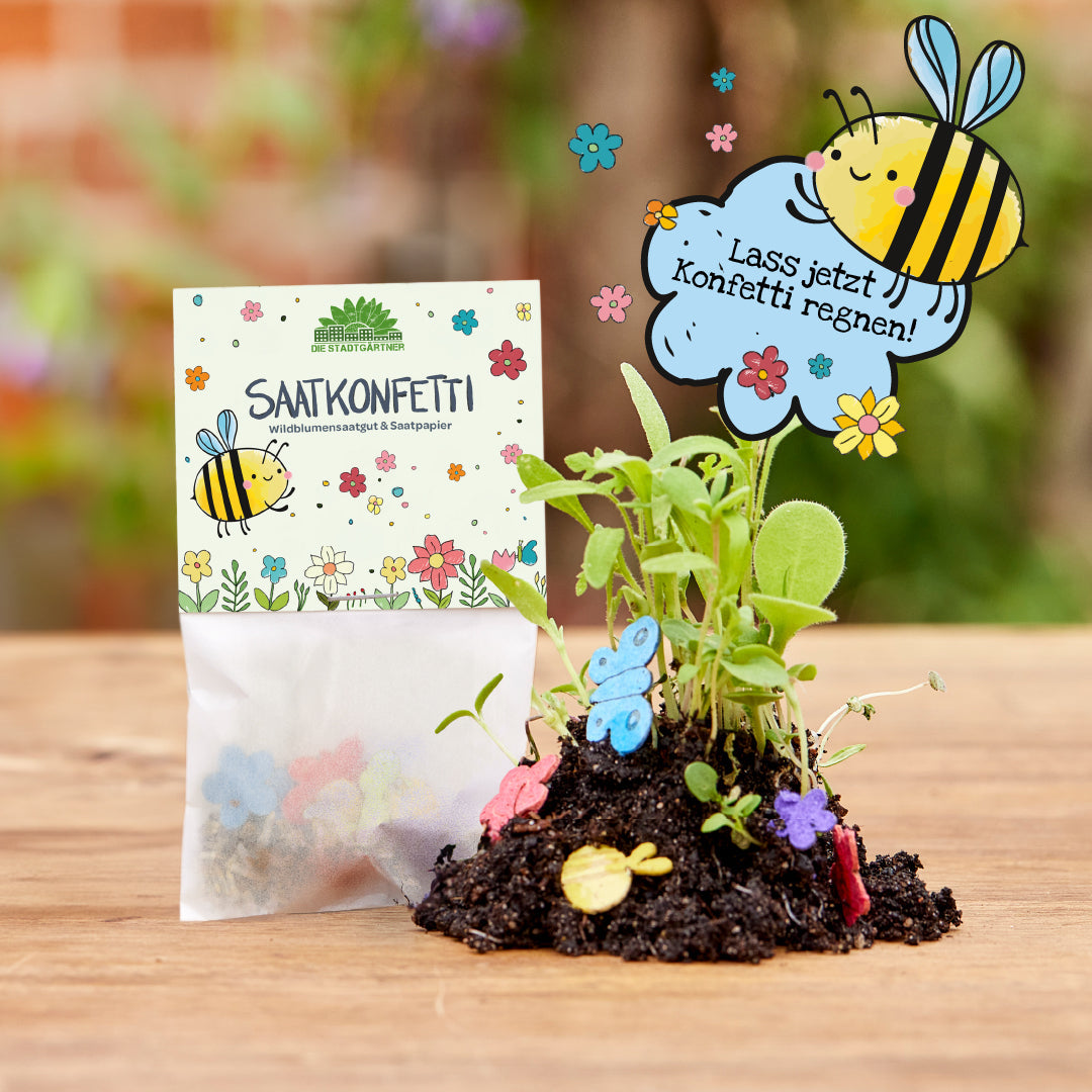 10 x buntes Saatkonfetti im Tütchen