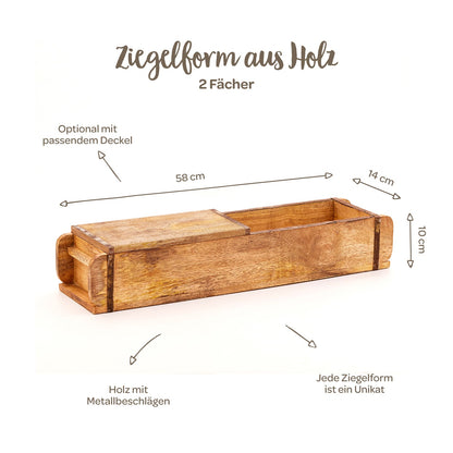 Lange Ziegelform mit 2 Fächern