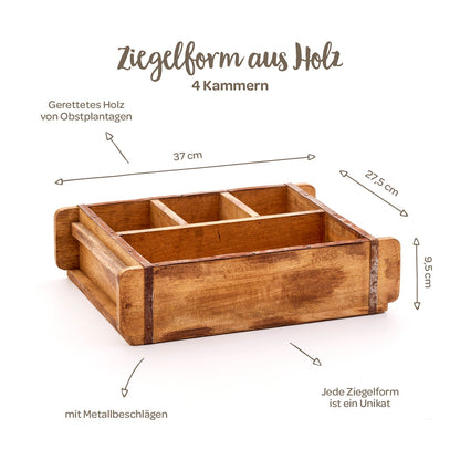 Ziegelform mit 4 Fächern