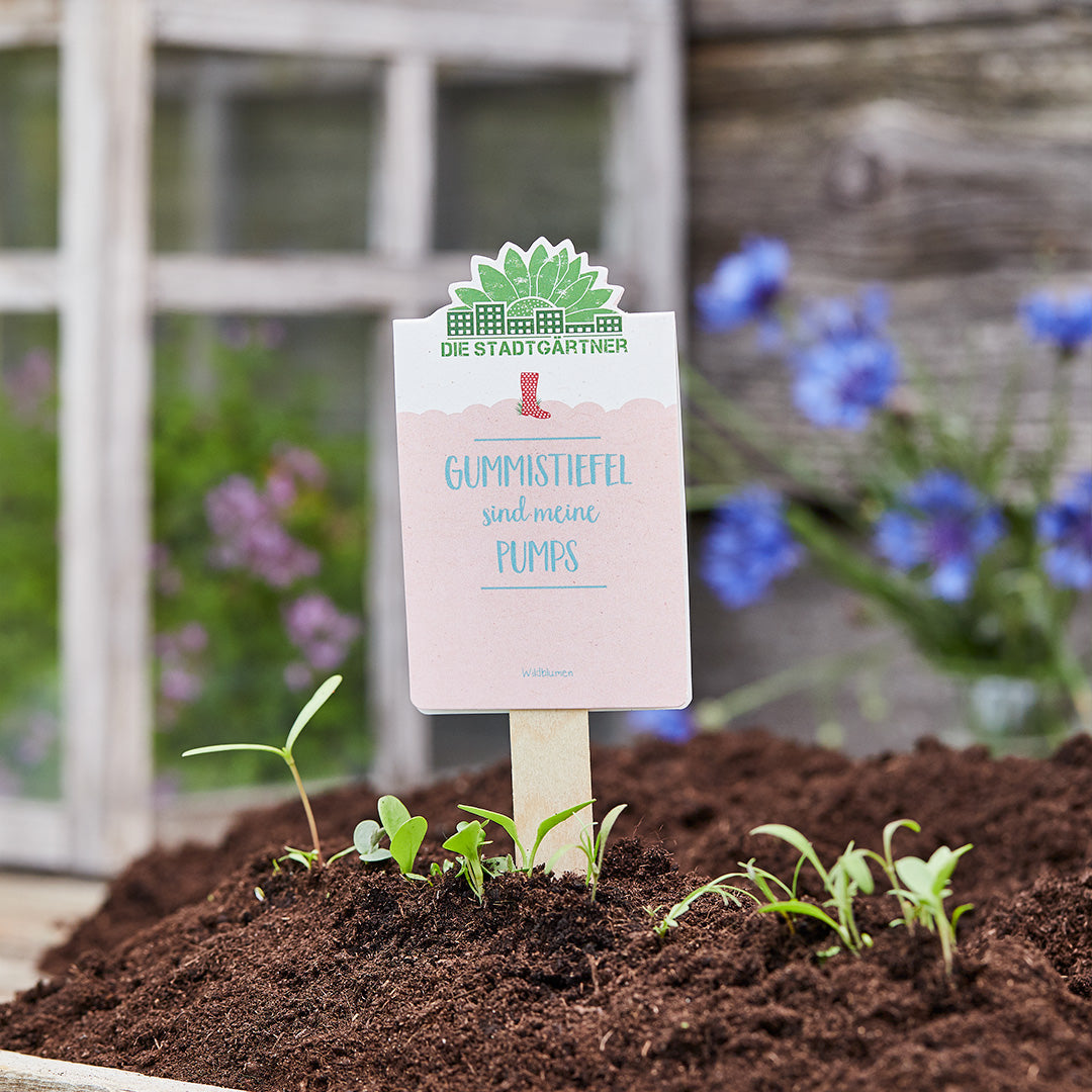 Saatgruß "Gummistiefel sind meine Pumps"