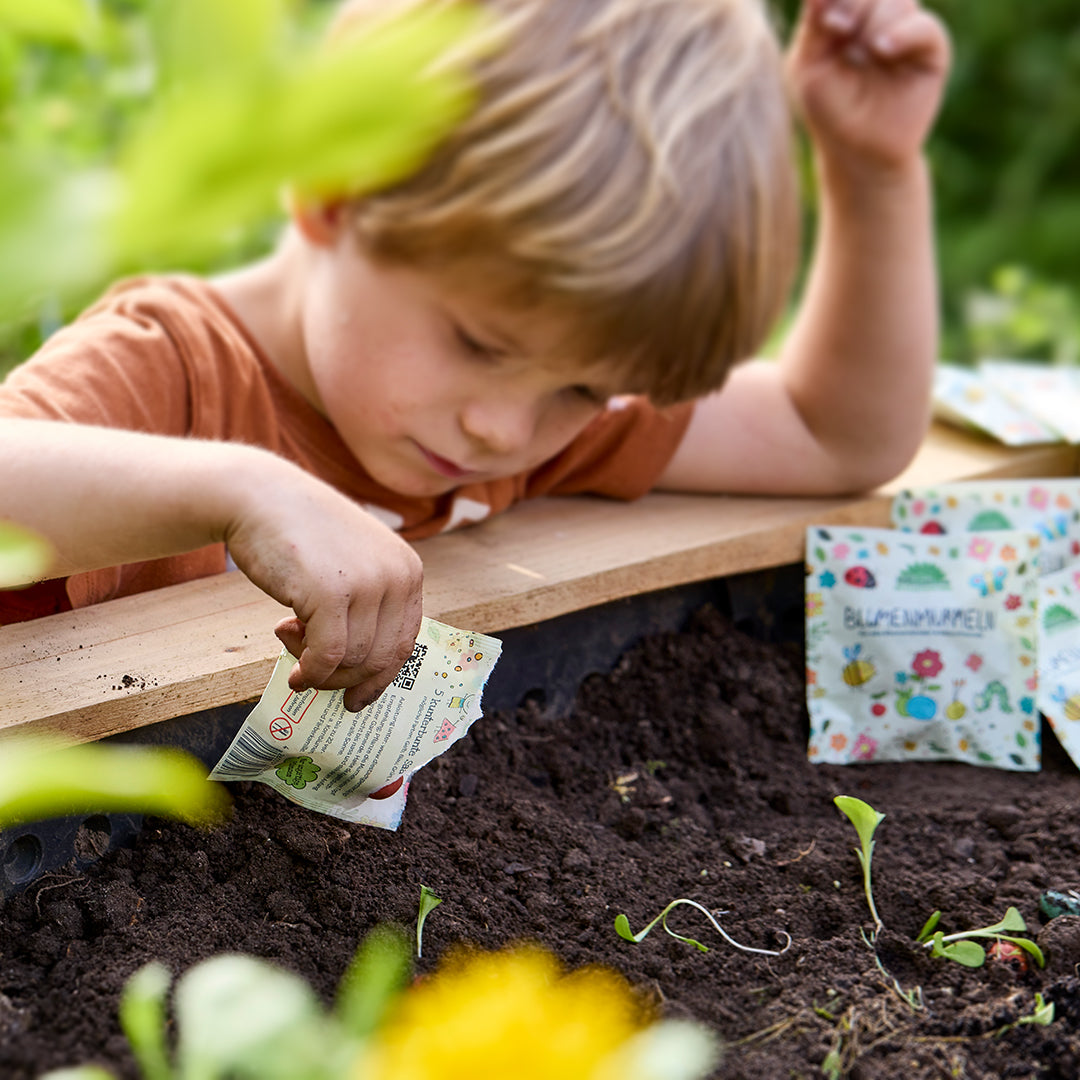 10x5 bunte Blumenmurmeln im Tütchen