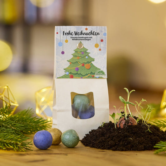 Weihnachtskugeln – Bunte Blumenmurmeln