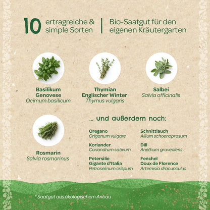 BIO-Saatgut-Set "Küchenkräuter"